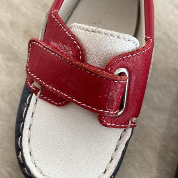 Junior Tod’s Baby leather loafers! Blue / white /red, size 20 - Picture 4 of 10